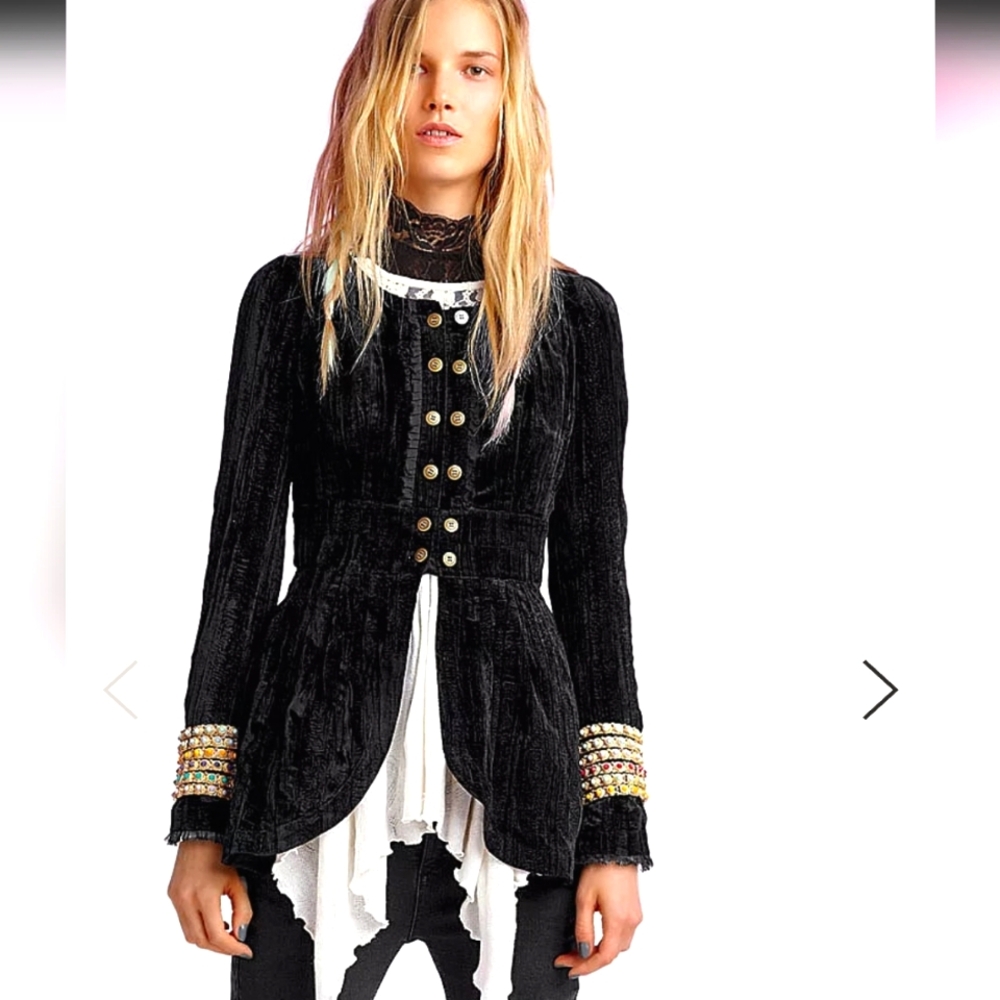 Free People Velvet Victorian Jacket SZ XS